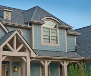 Boothbay Blue siding tan windows